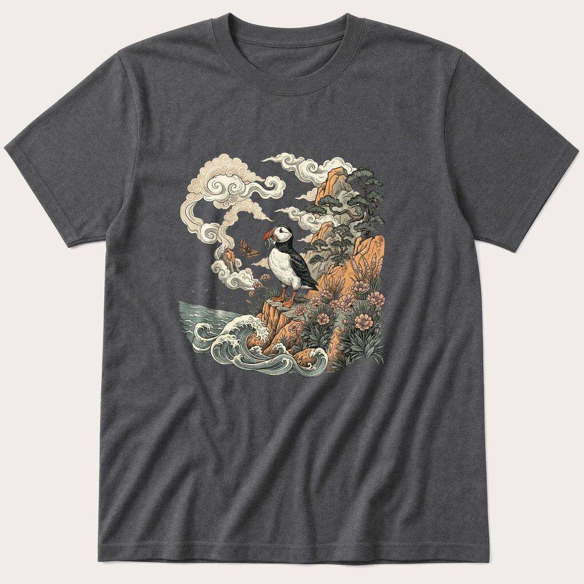 Puffin Cliff Murul 7 — Charcoal T-Shirt