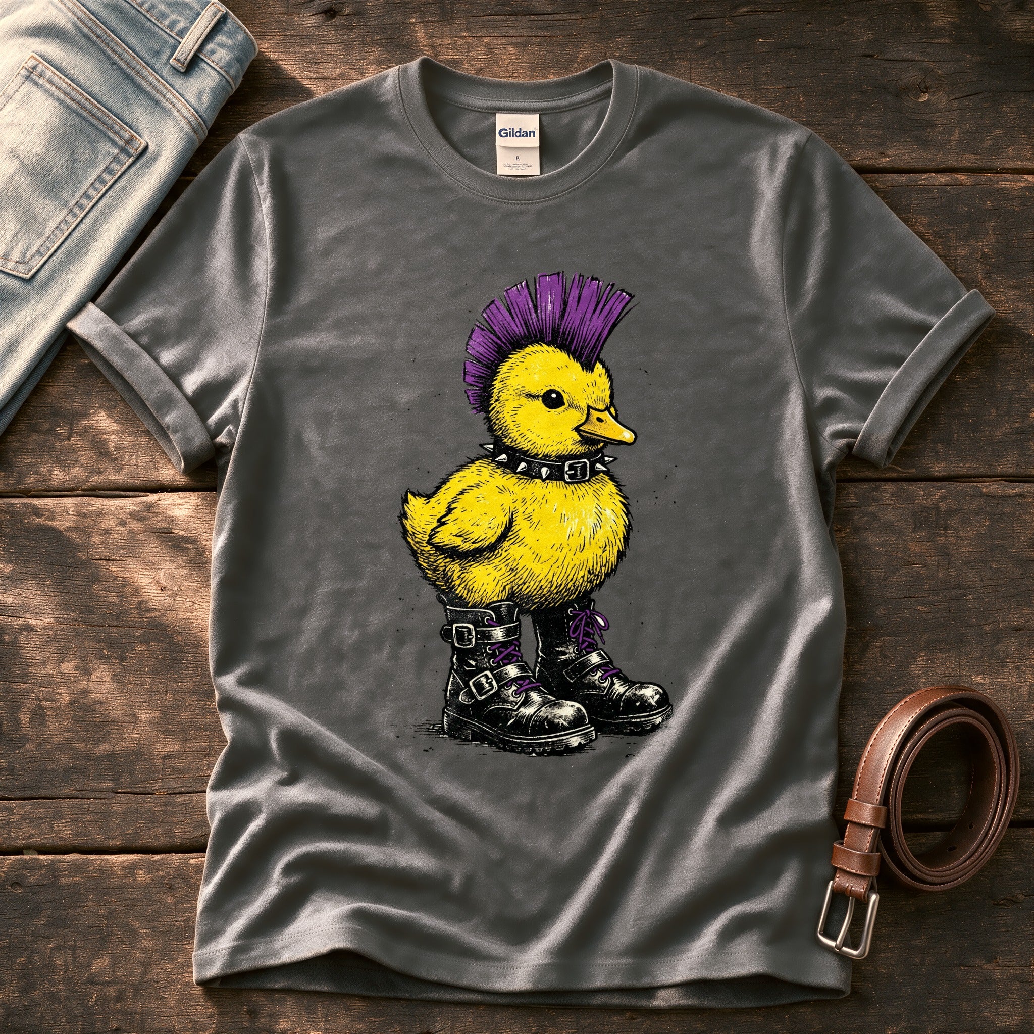 Punk Duck 1 — Charcoal Comfort Colors tee