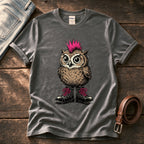 Punk Owl 1 — Charcoal Comfort Colors tee