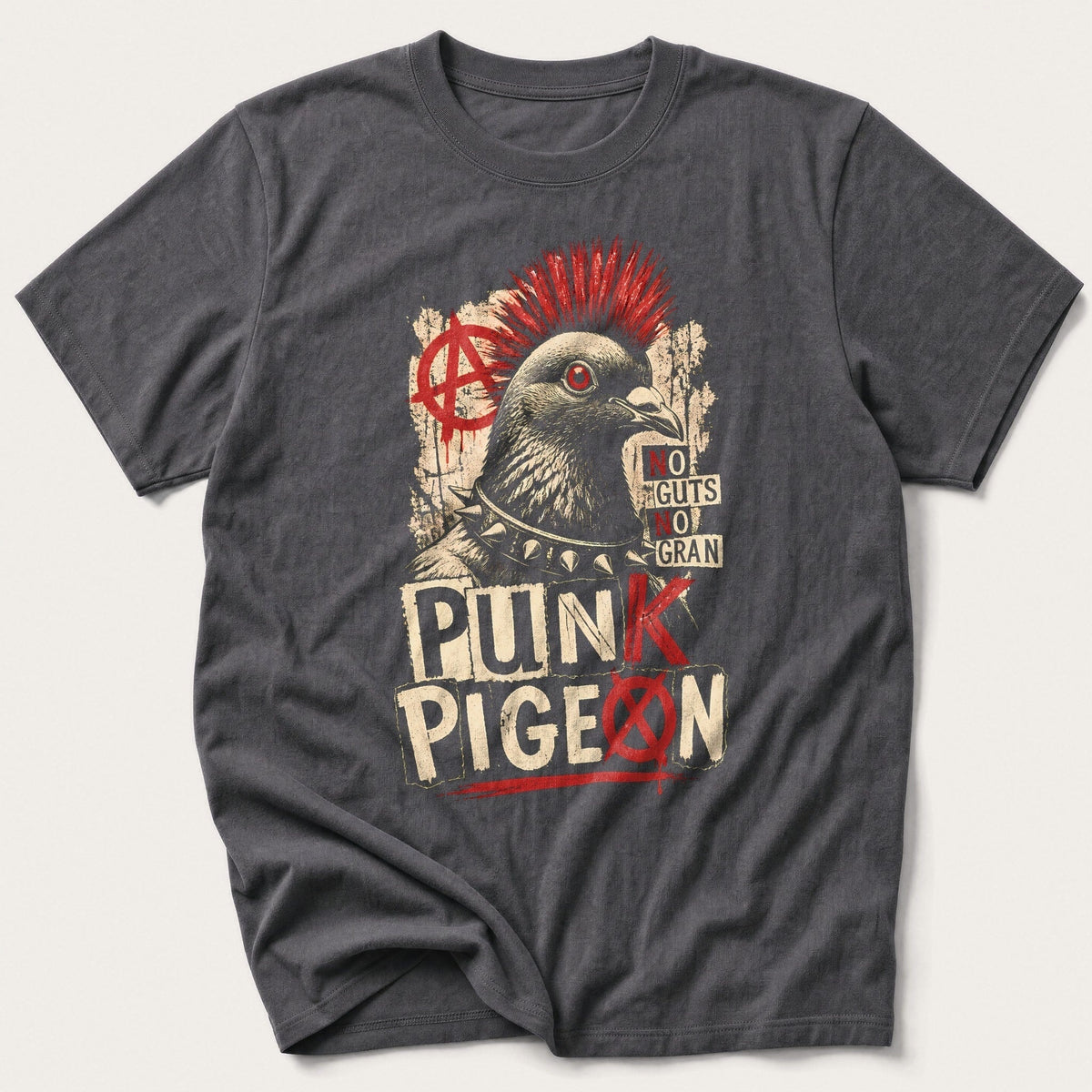 Punk Pigeon — Charcoal T-Shirt