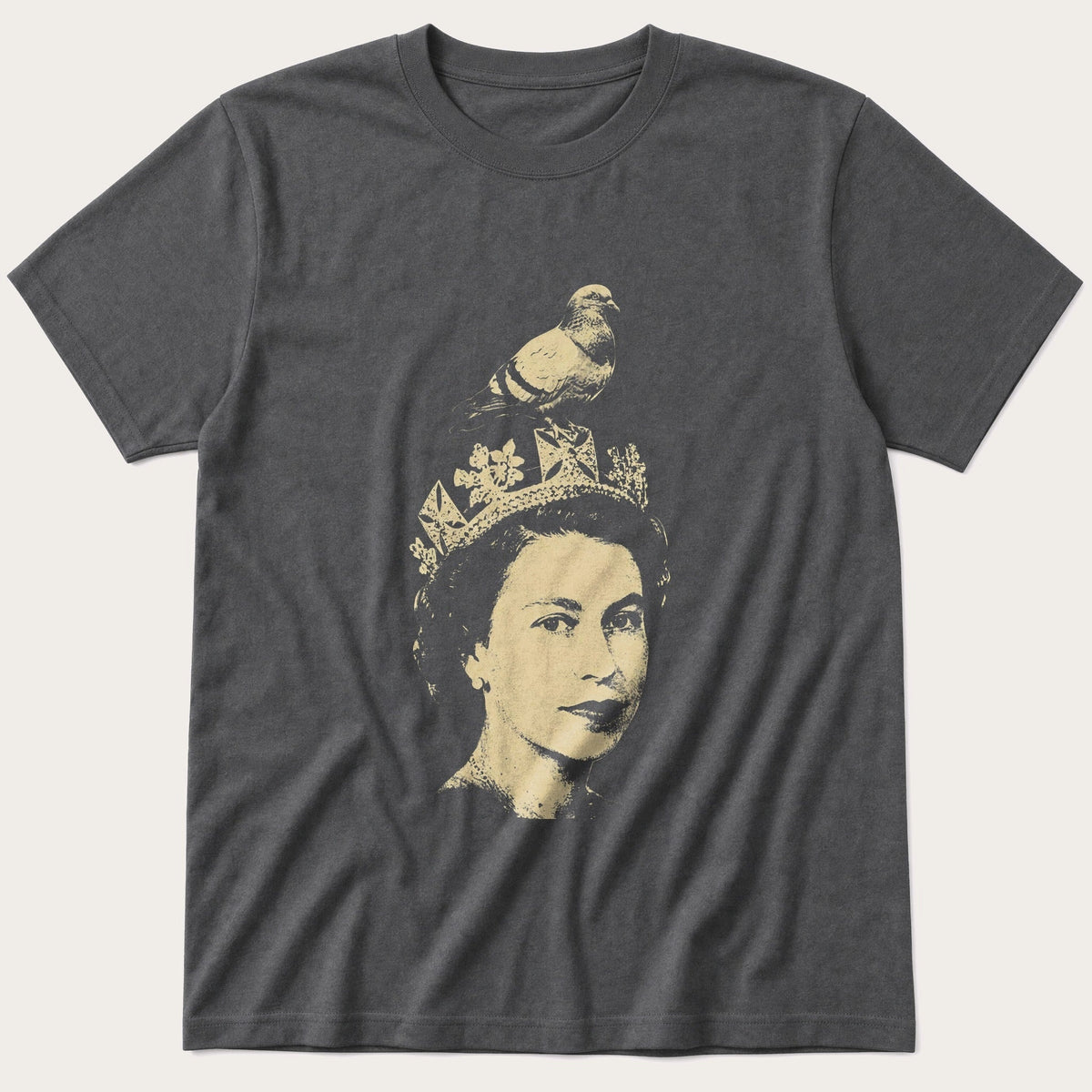 Queen Elizabeth Pigeon 7 — Charcoal T-Shirt
