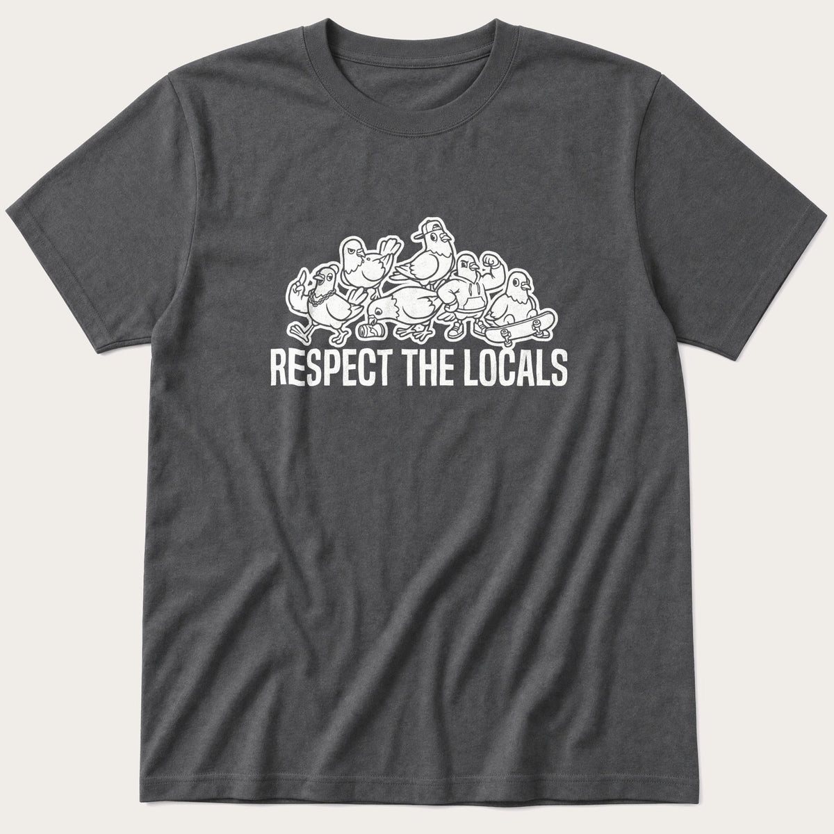 Respect The Locals City Pigeons — Charcoal T-Shirt
