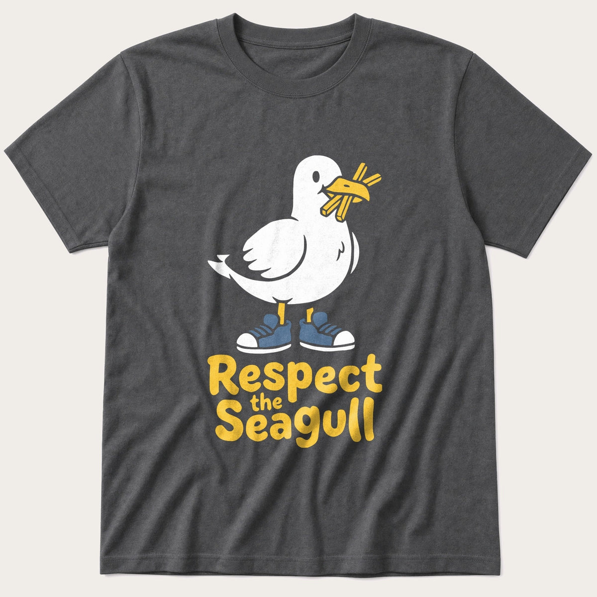 Respect The Seagull — Charcoal T-Shirt