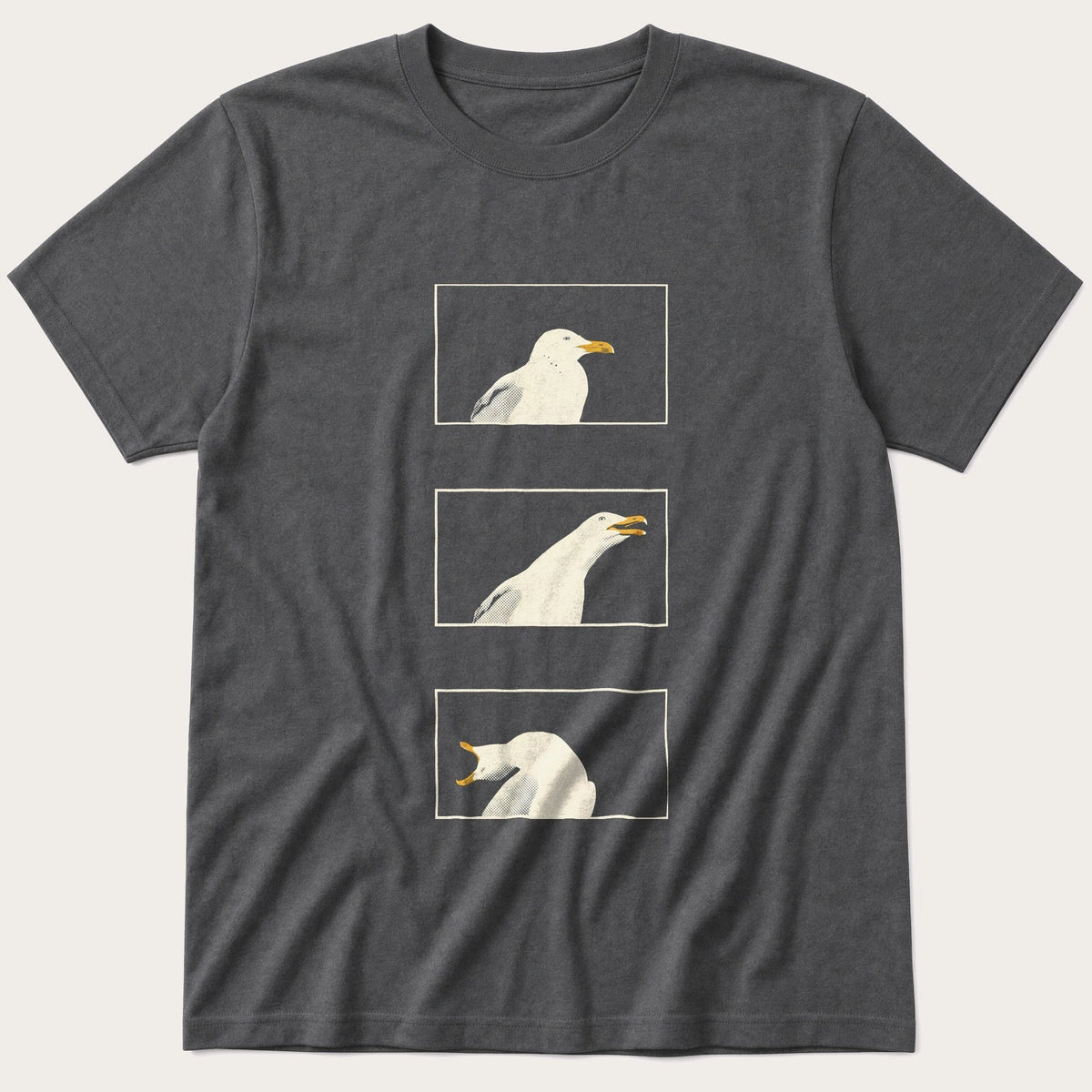 Screaming Seagull 3 — Charcoal T-Shirt