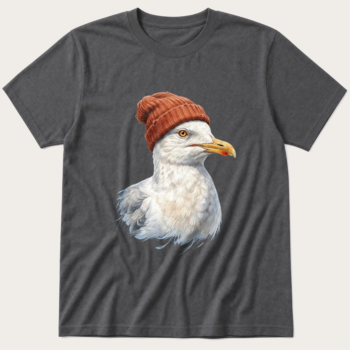 Seagull Wool Hat 1 — Charcoal T-Shirt