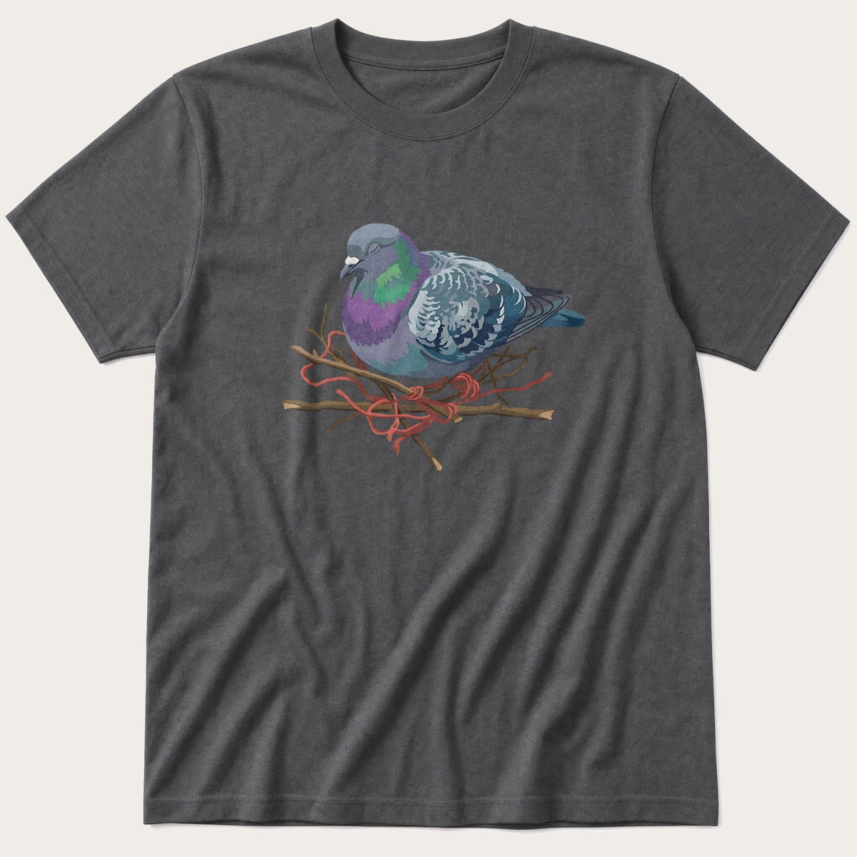 Sleeping Pigeon — Charcoal T-Shirt