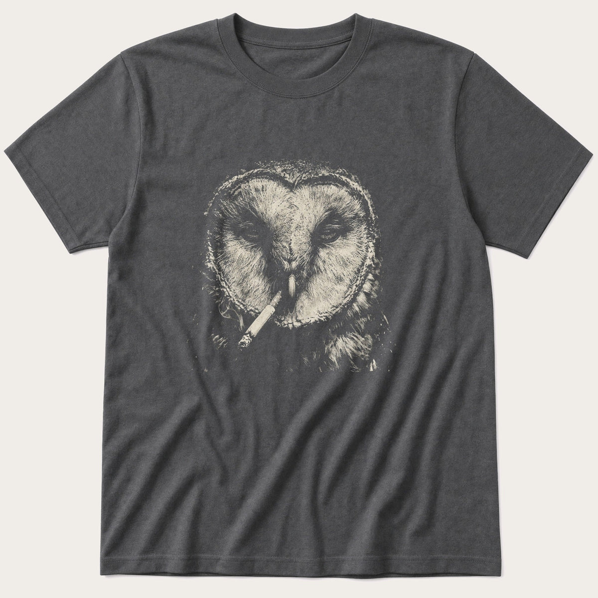 Smoking Owl — Charcoal T-Shirt
