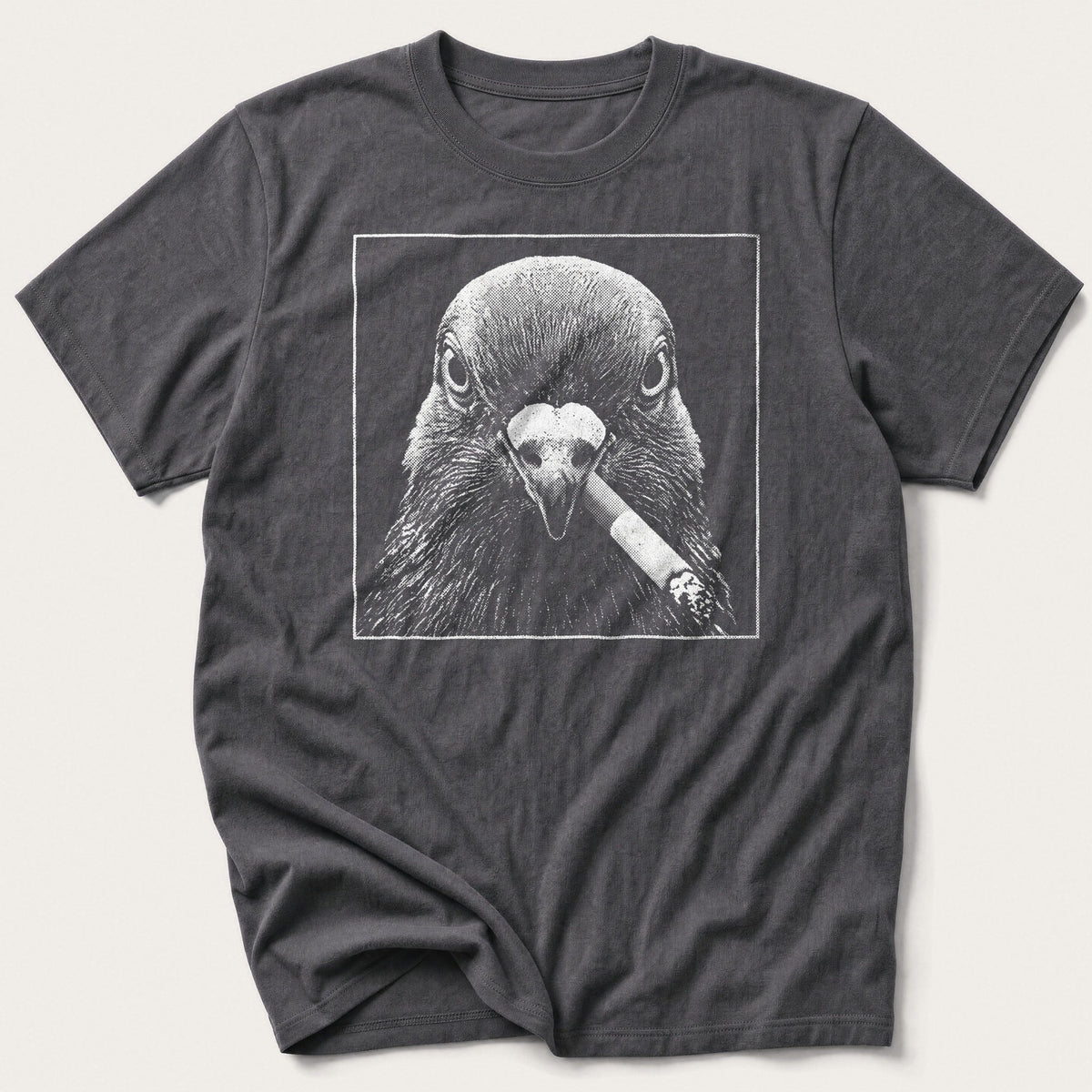 Smoking Pigeon — Charcoal T-Shirt