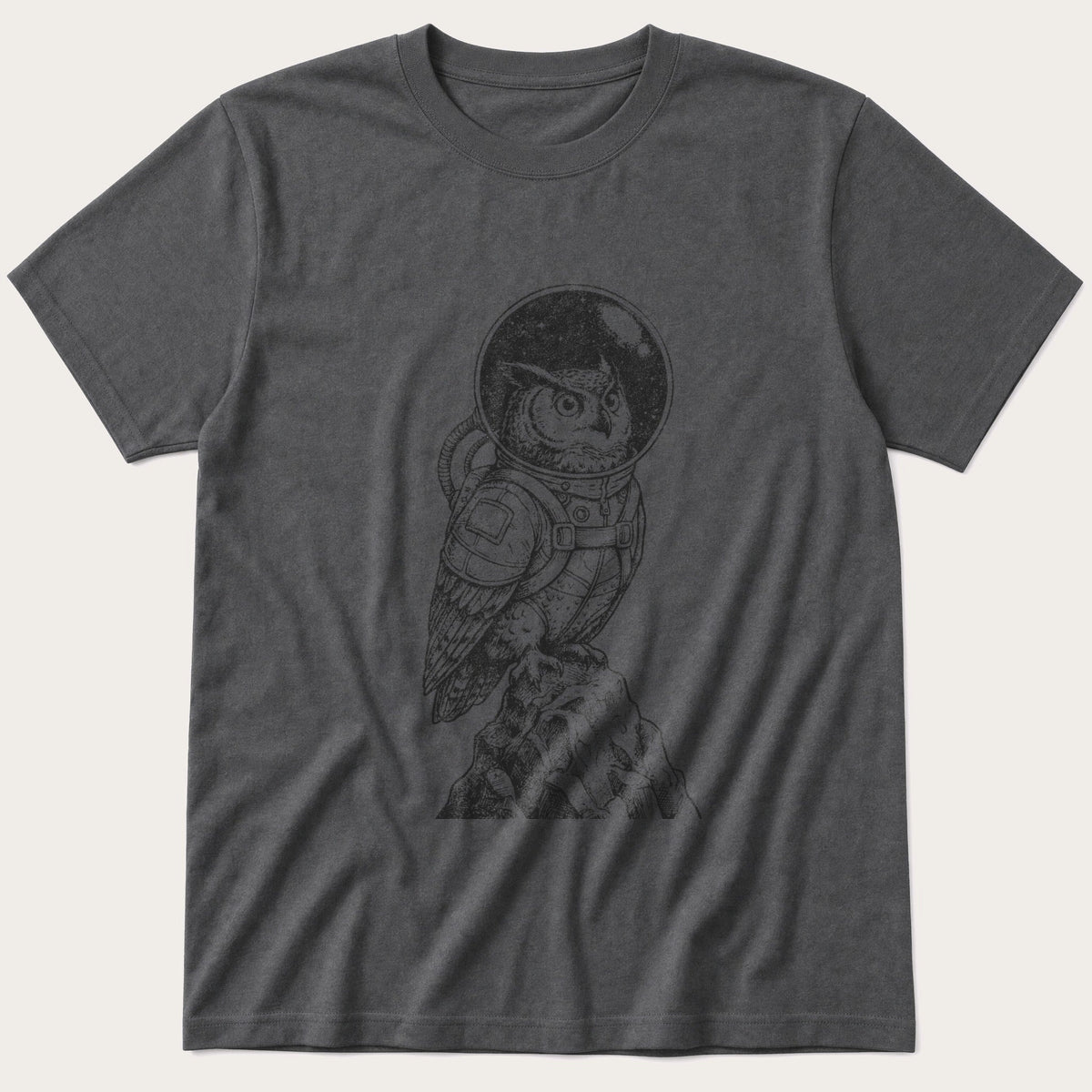 Space Owl 5 — Charcoal T-Shirt