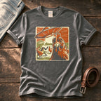 Spaceship Chicken 45 — Charcoal Comfort Colors tee