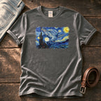 Starry Night Pigeon — Charcoal Comfort Colors tee
