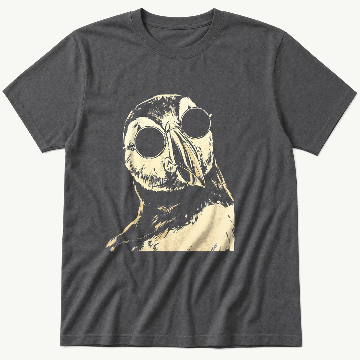 Sunglass Puffin 4 — Charcoal T-Shirt