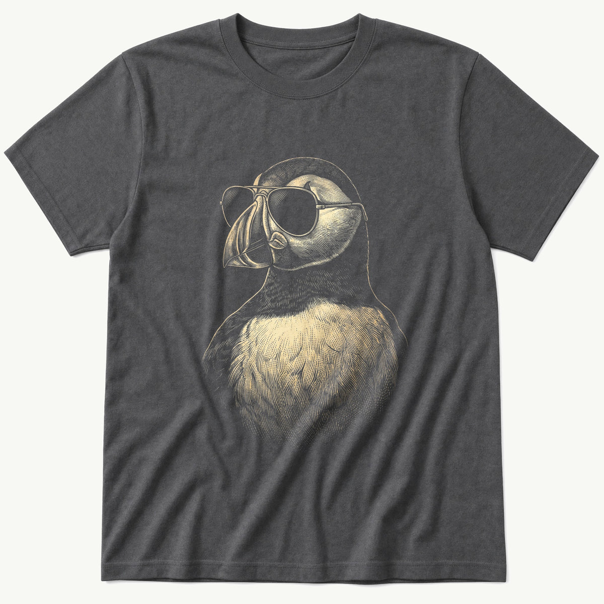 Sunglass Puffin 5 — Charcoal T-Shirt