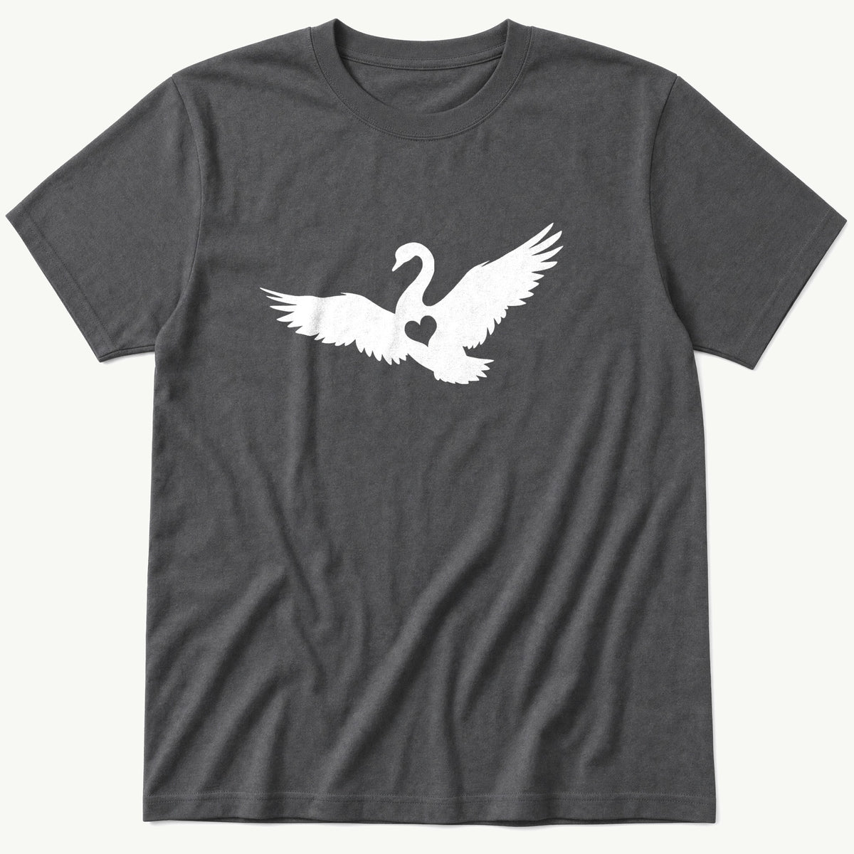 Swan Heart — Charcoal T-Shirt
