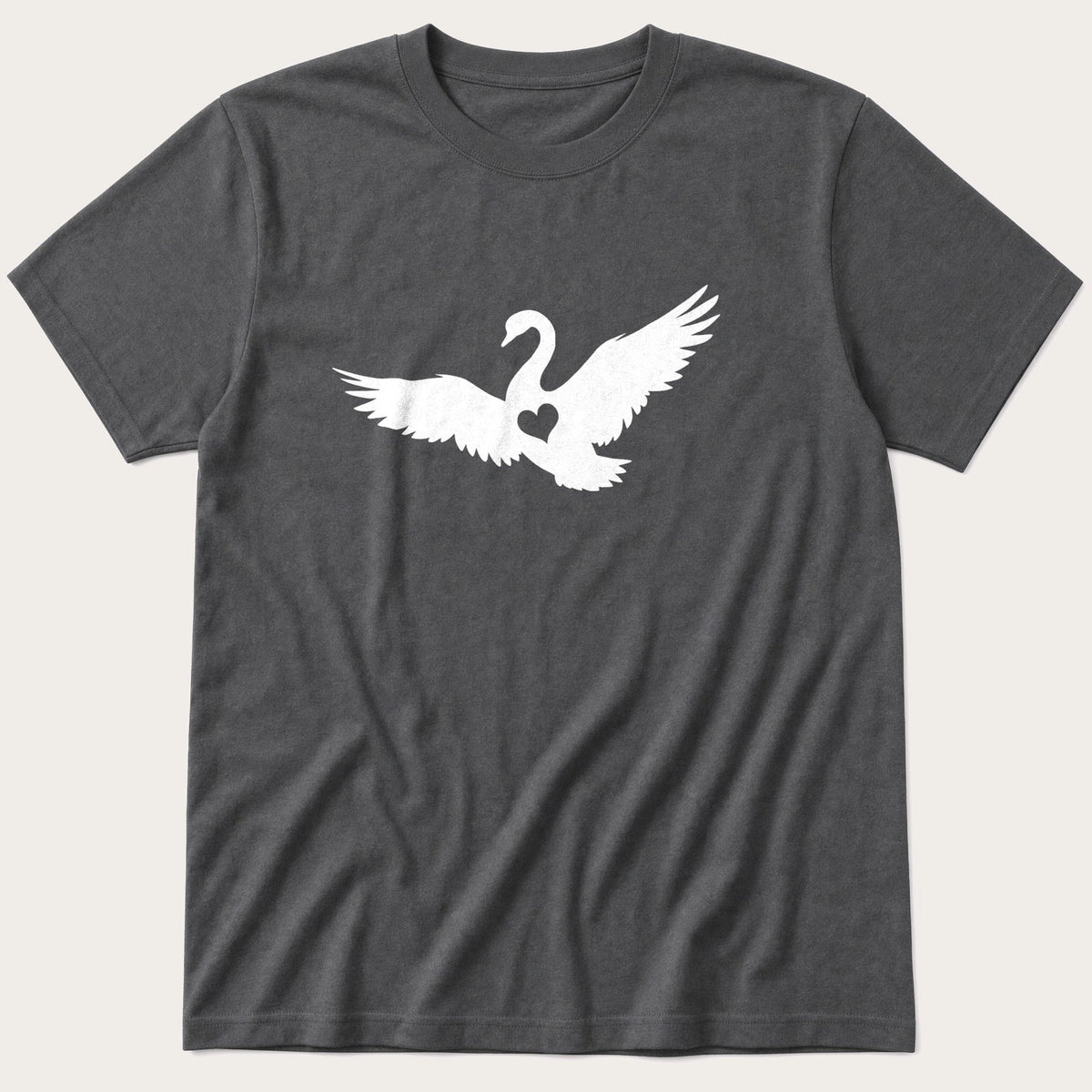 Swan Heart — Charcoal T-Shirt