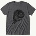 Tilted Head Owl 11 — Charcoal T-Shirt