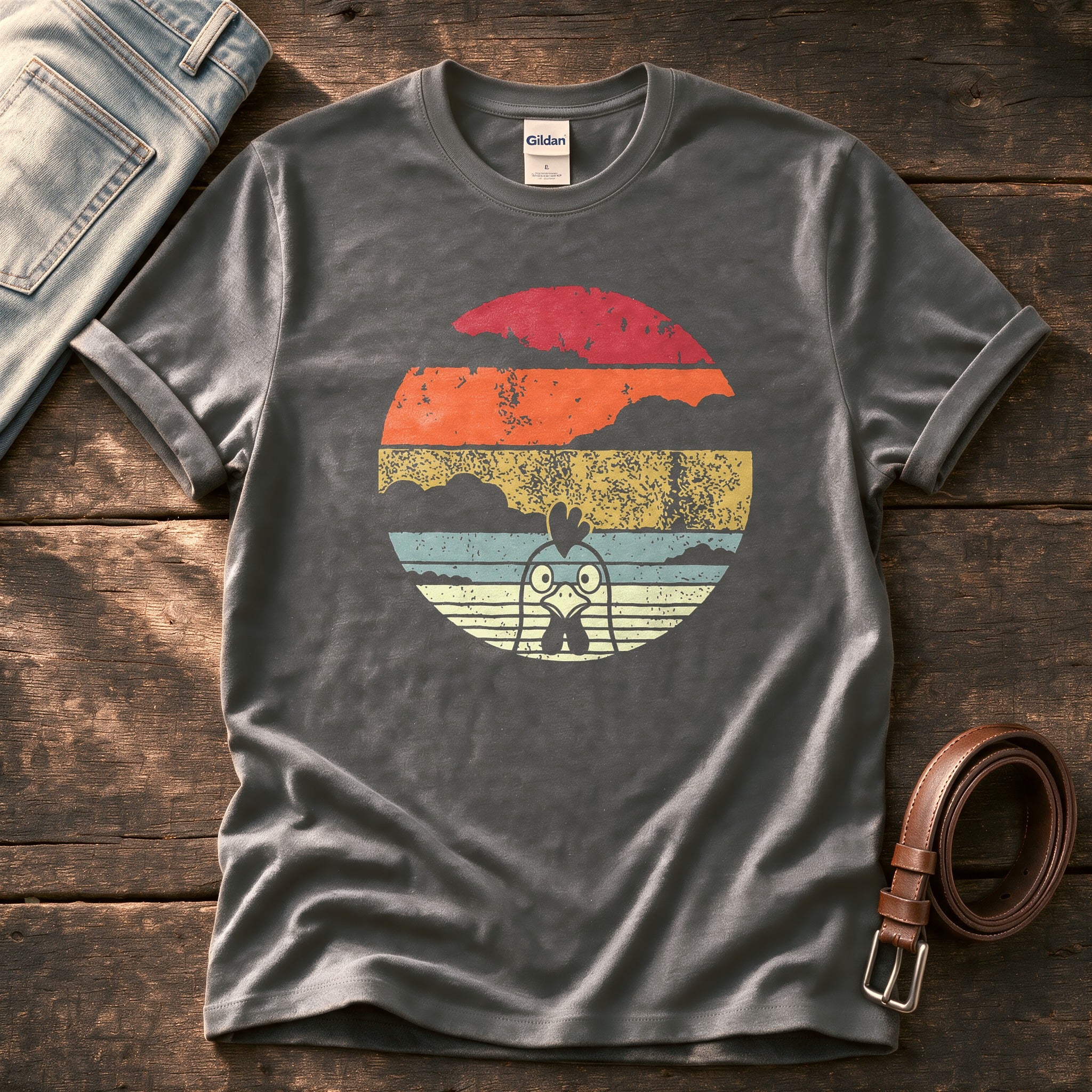 Vintage Hen — Charcoal Comfort Colors tee