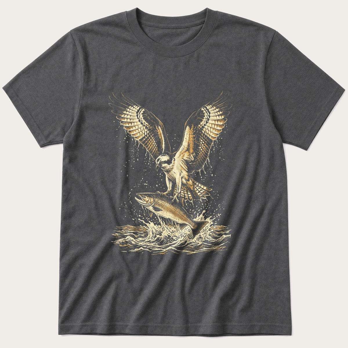 Washed Out Hawk 7 — Charcoal T-Shirt