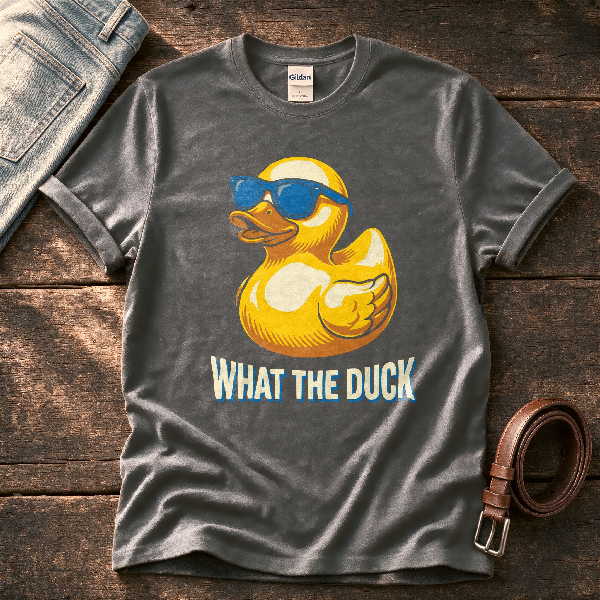 What The Duck 6 — Charcoal Comfort Colors tee