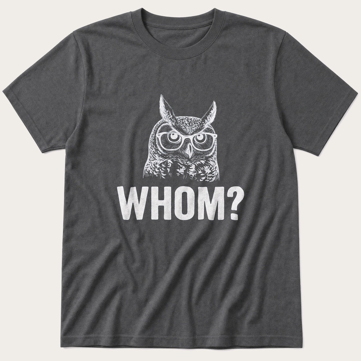 Whom Owl — Charcoal T-Shirt