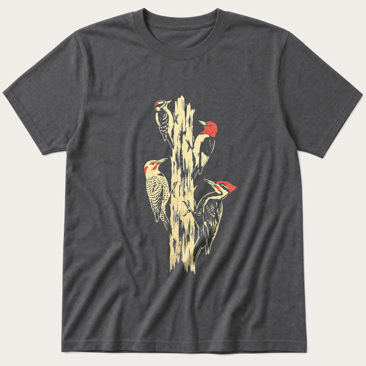 Wood Peckers 99 — Charcoal T-Shirt