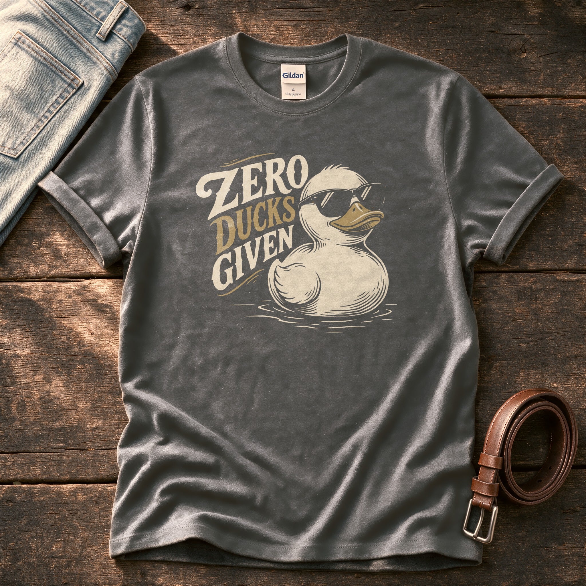 Zero Ducks Given — Charcoal Comfort Colors tee