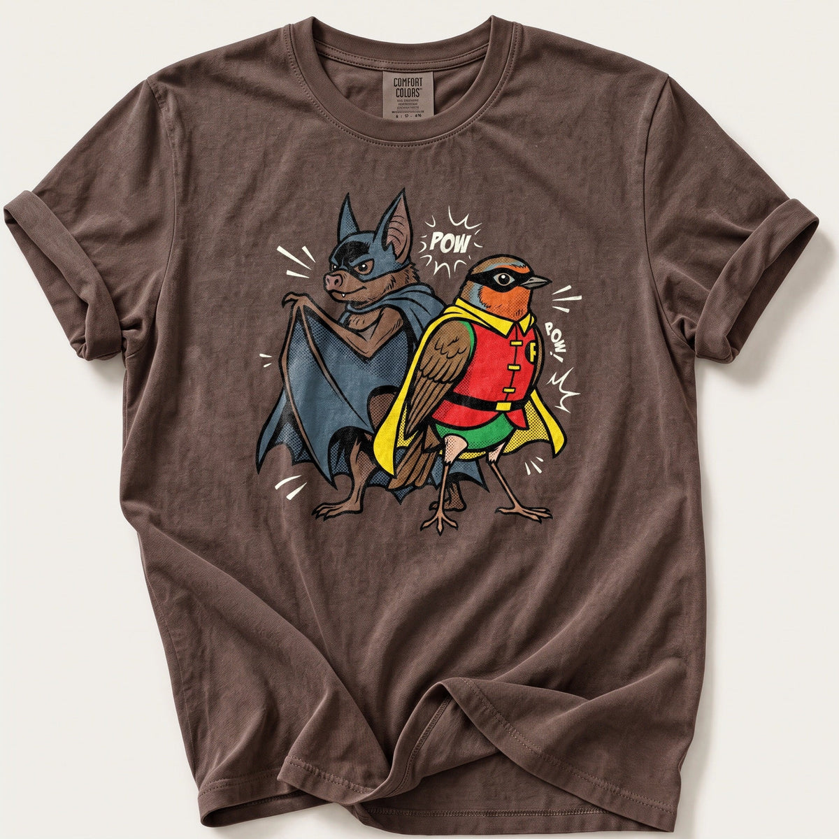 Bat N Robin 44 — Espresso Comfort Colors tee