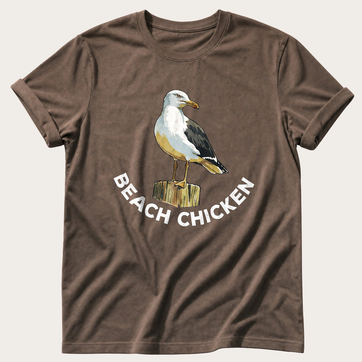 Beach Chicken 12 — Espresso Comfort Colors tee