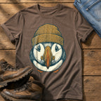 Beanie Puffin 6 — Espresso Comfort Colors tee