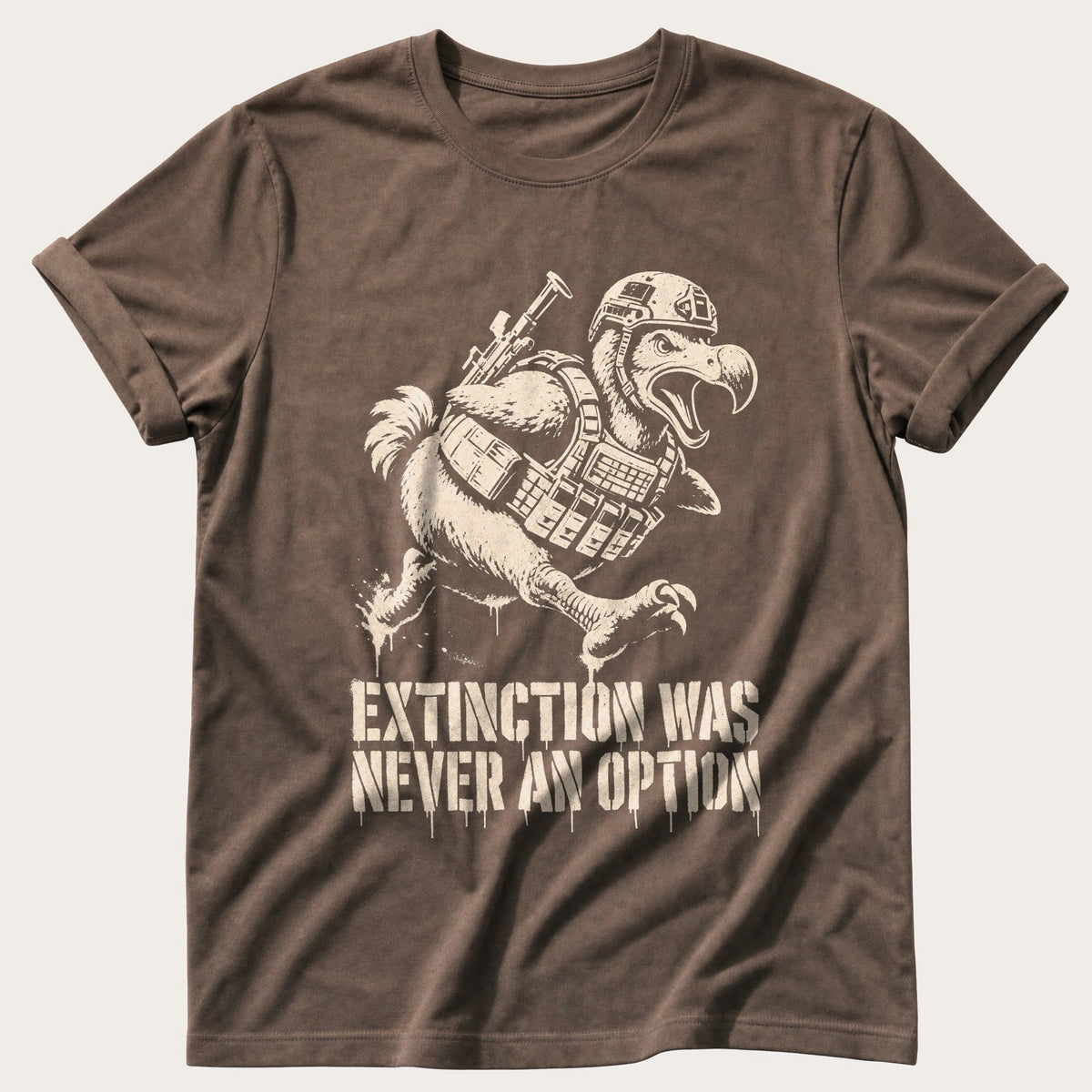 Dodo Never Surrendered — Espresso Comfort Colors tee