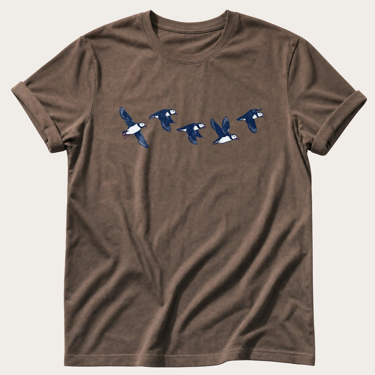 Flying Puffins 5 — Espresso Comfort Colors tee