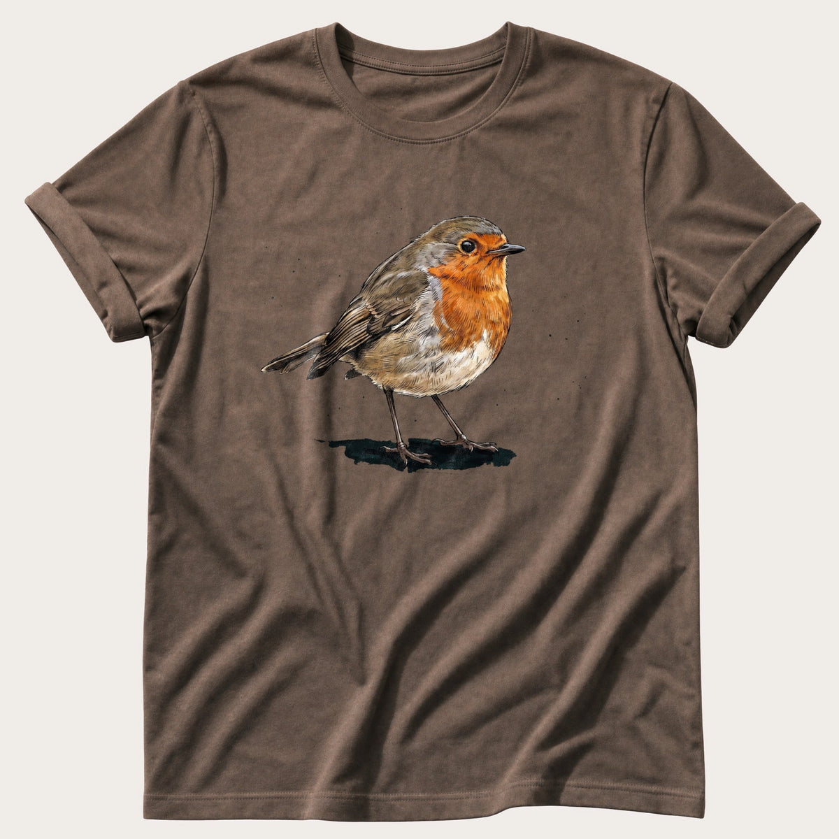 Garden Robin — Espresso Comfort Colors tee
