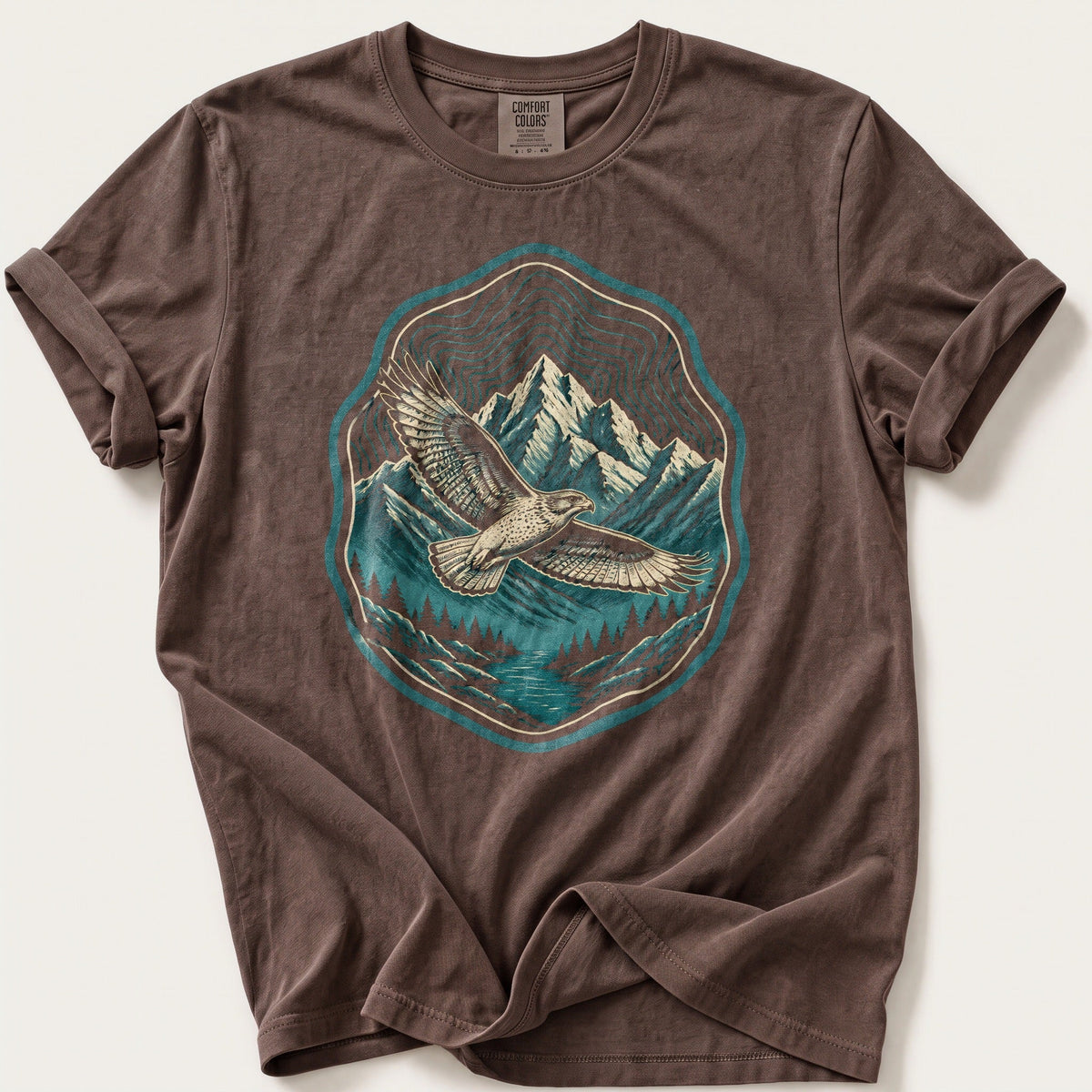 Mountain Hawk — Espresso Comfort Colors tee