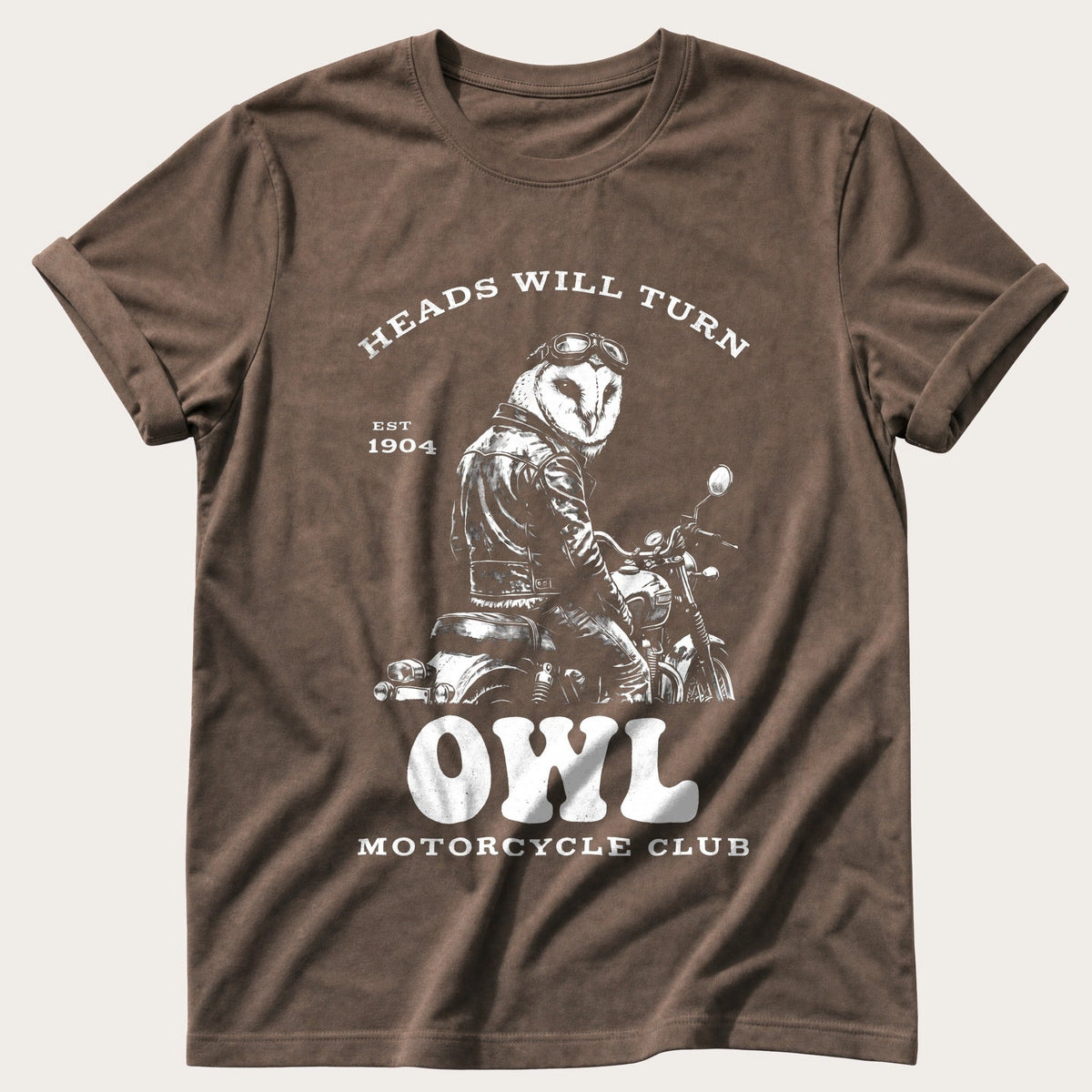 Night Rider Owl — Espresso Comfort Colors tee