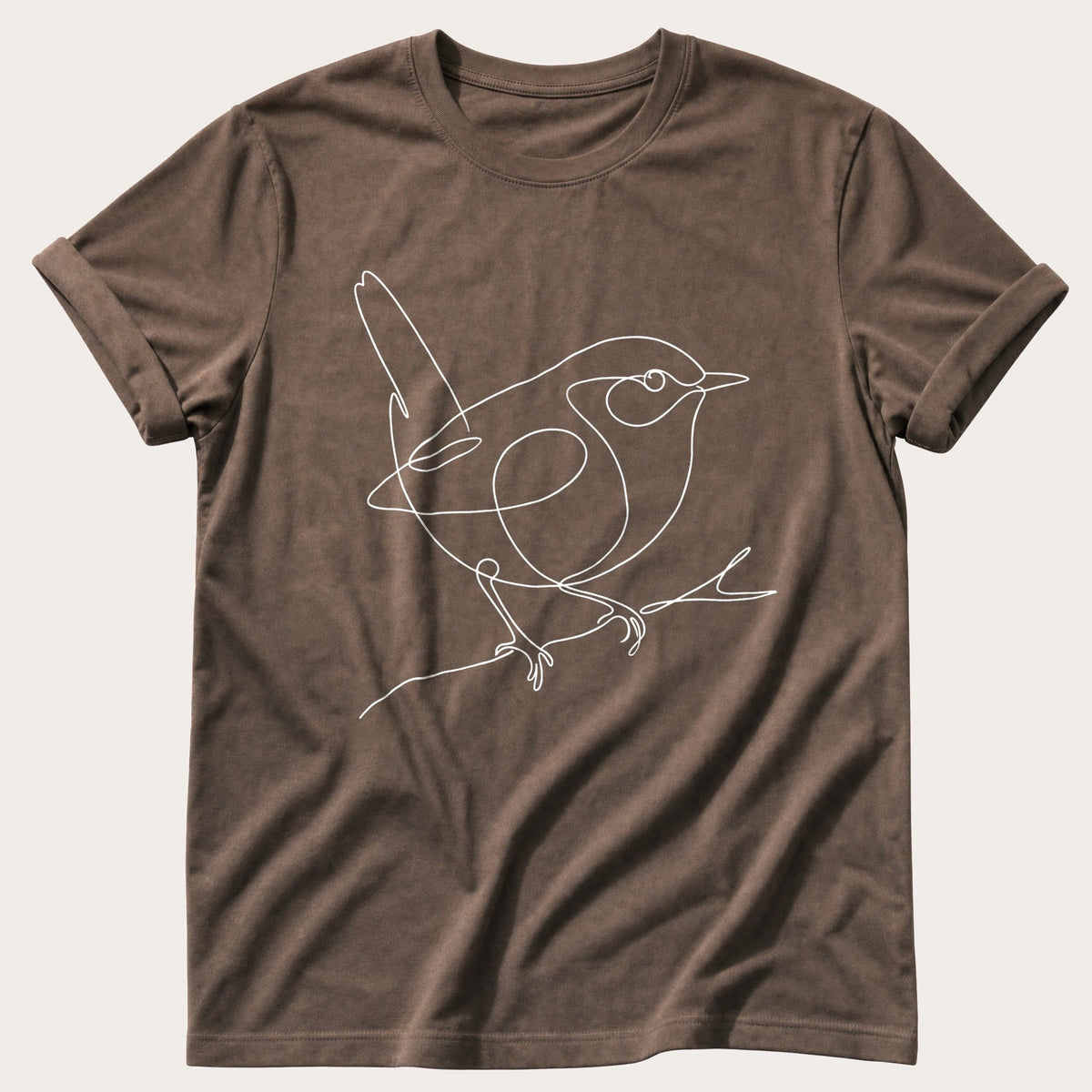 One Line Robin — Espresso Comfort Colors tee