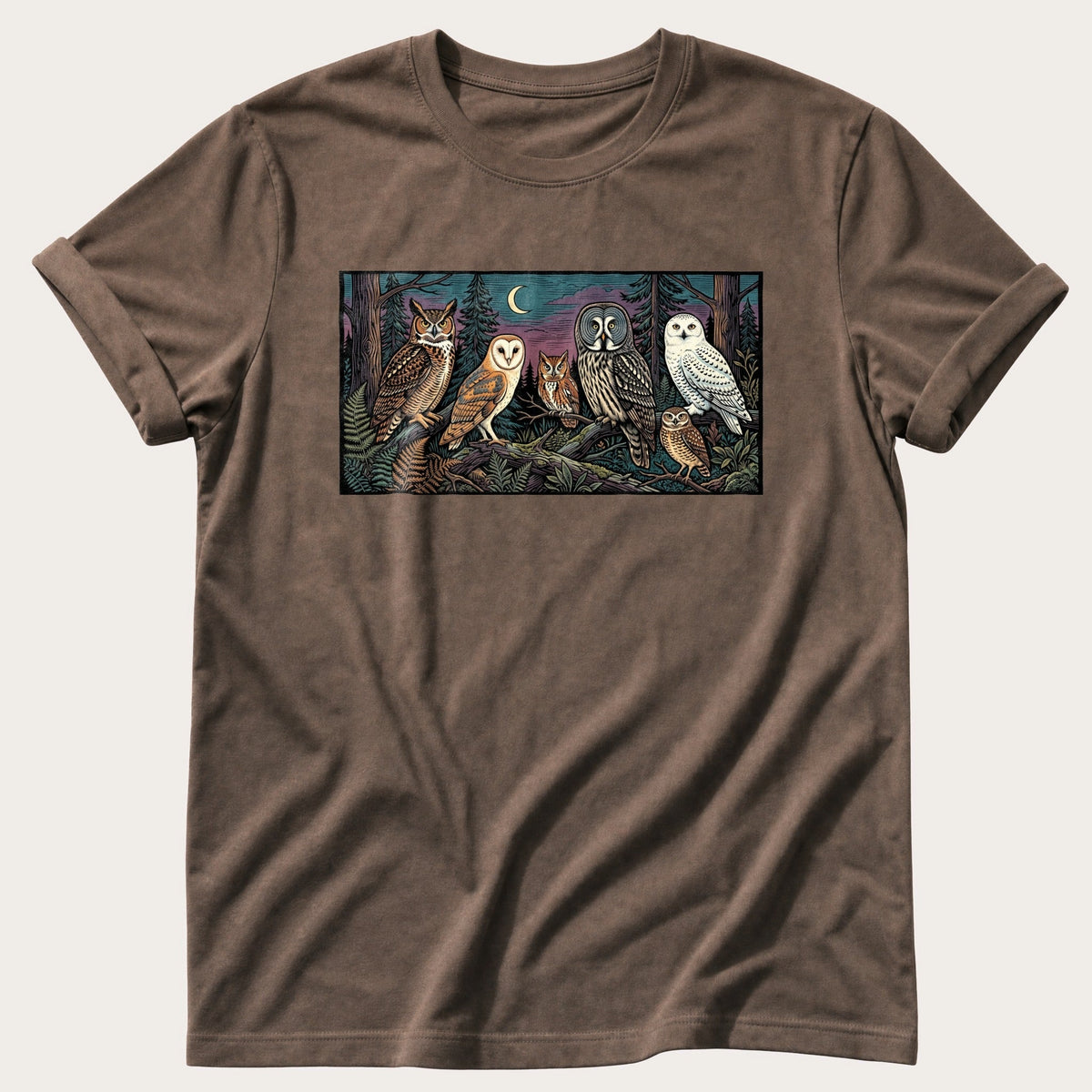Owl species — Espresso Comfort Colors tee