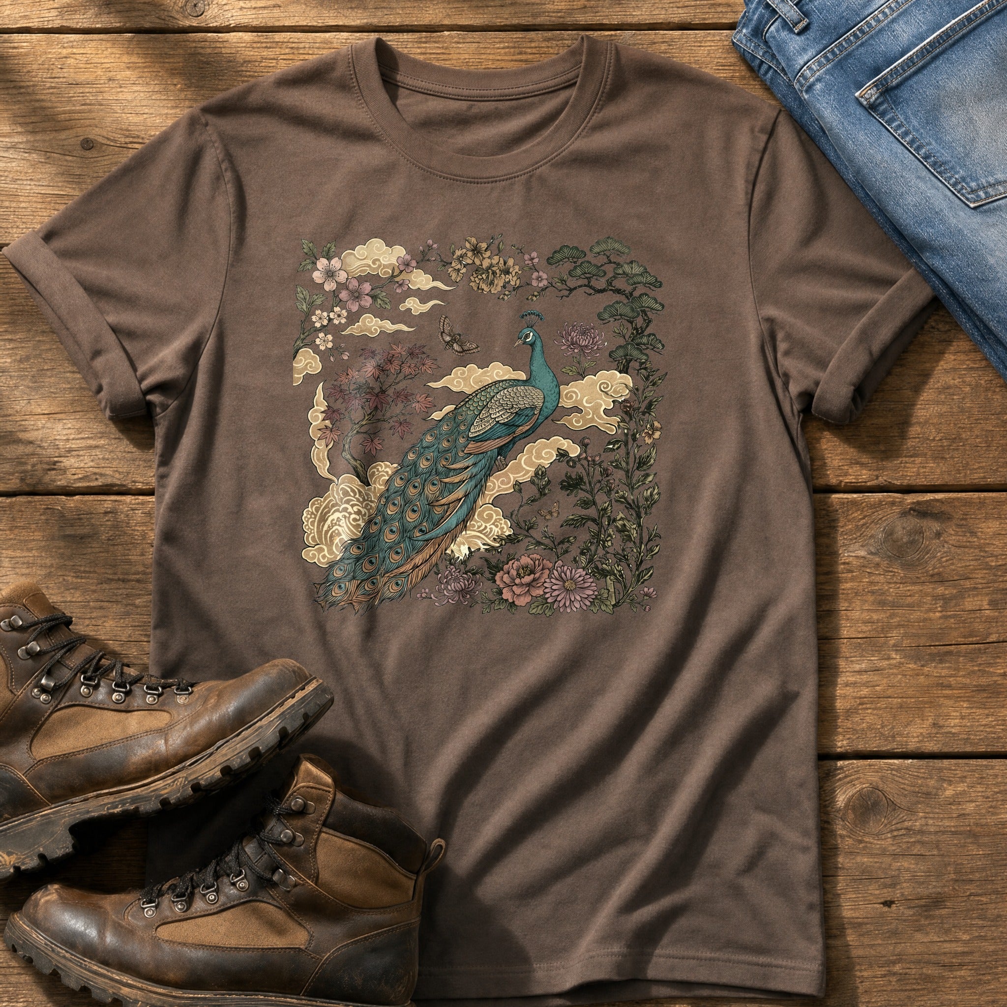 Peacock Murul — Espresso Comfort Colors tee