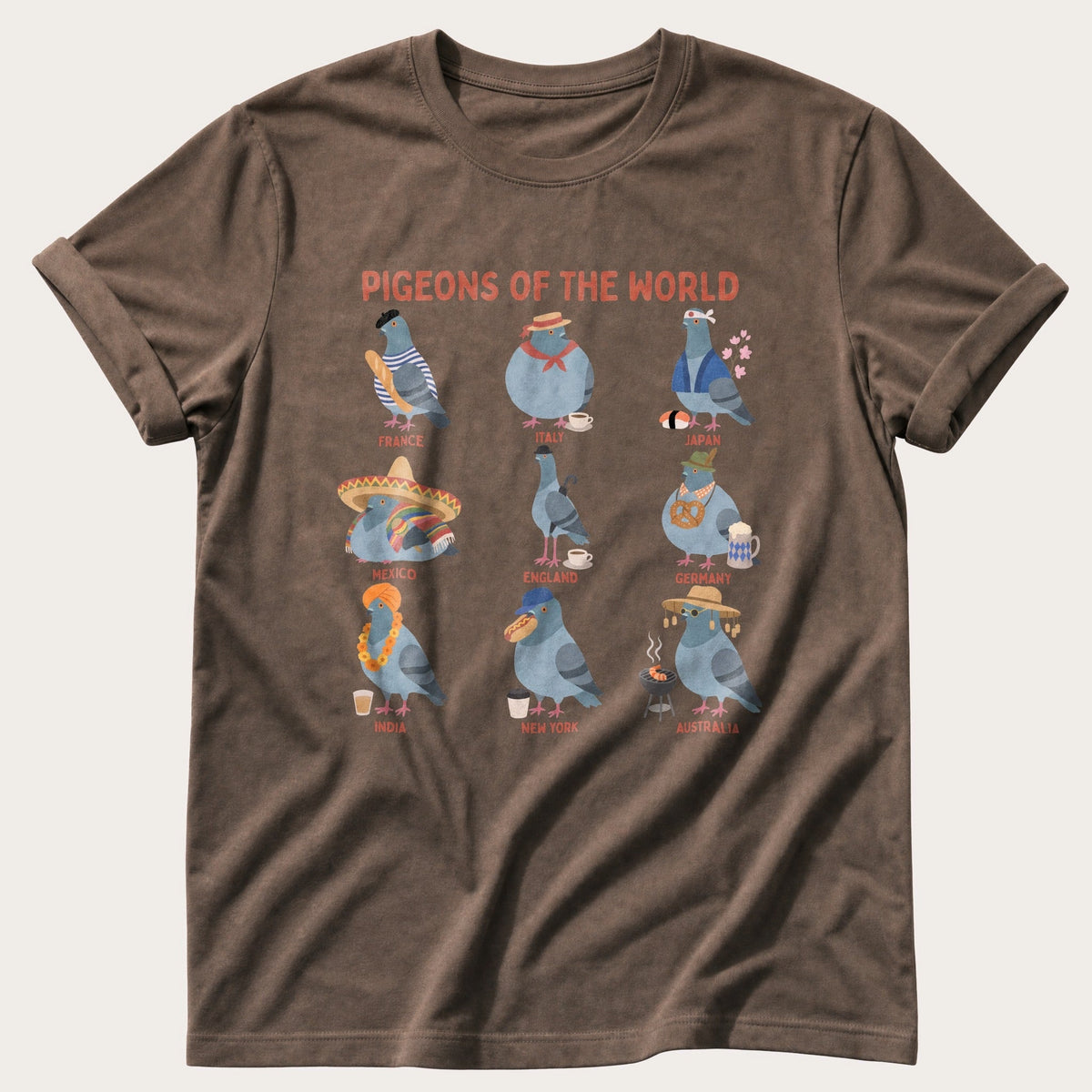 Pigeons Of The World — Espresso Comfort Colors tee