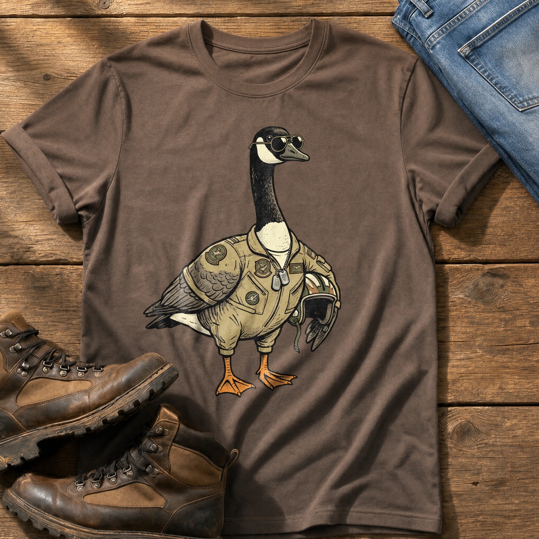 Pilot Goose — Espresso Comfort Colors tee