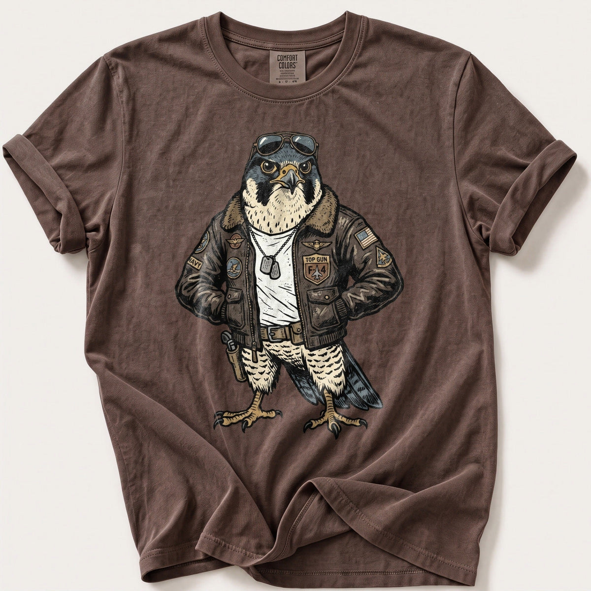 Pilot Hawk — Espresso Comfort Colors tee
