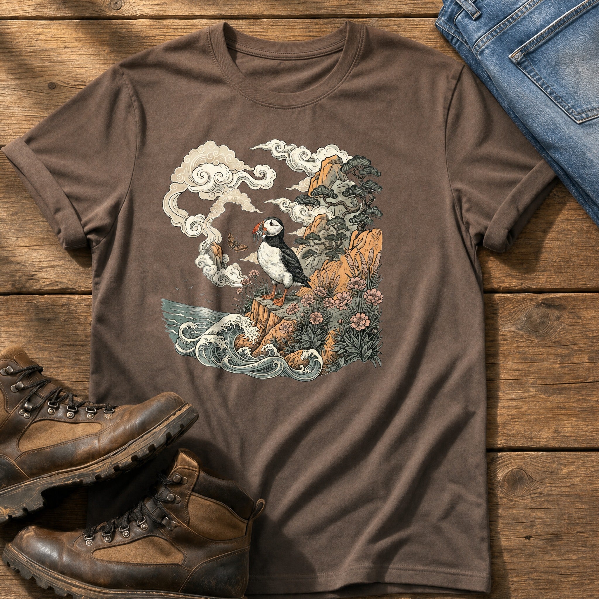 Puffin Cliff Murul 7 — Espresso Comfort Colors tee