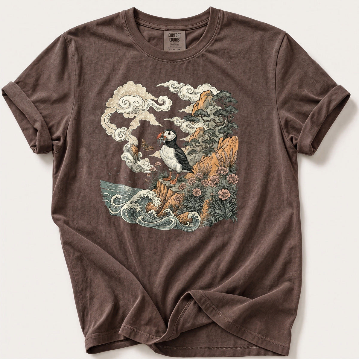 Puffin Cliff Murul 7 — Espresso Comfort Colors tee