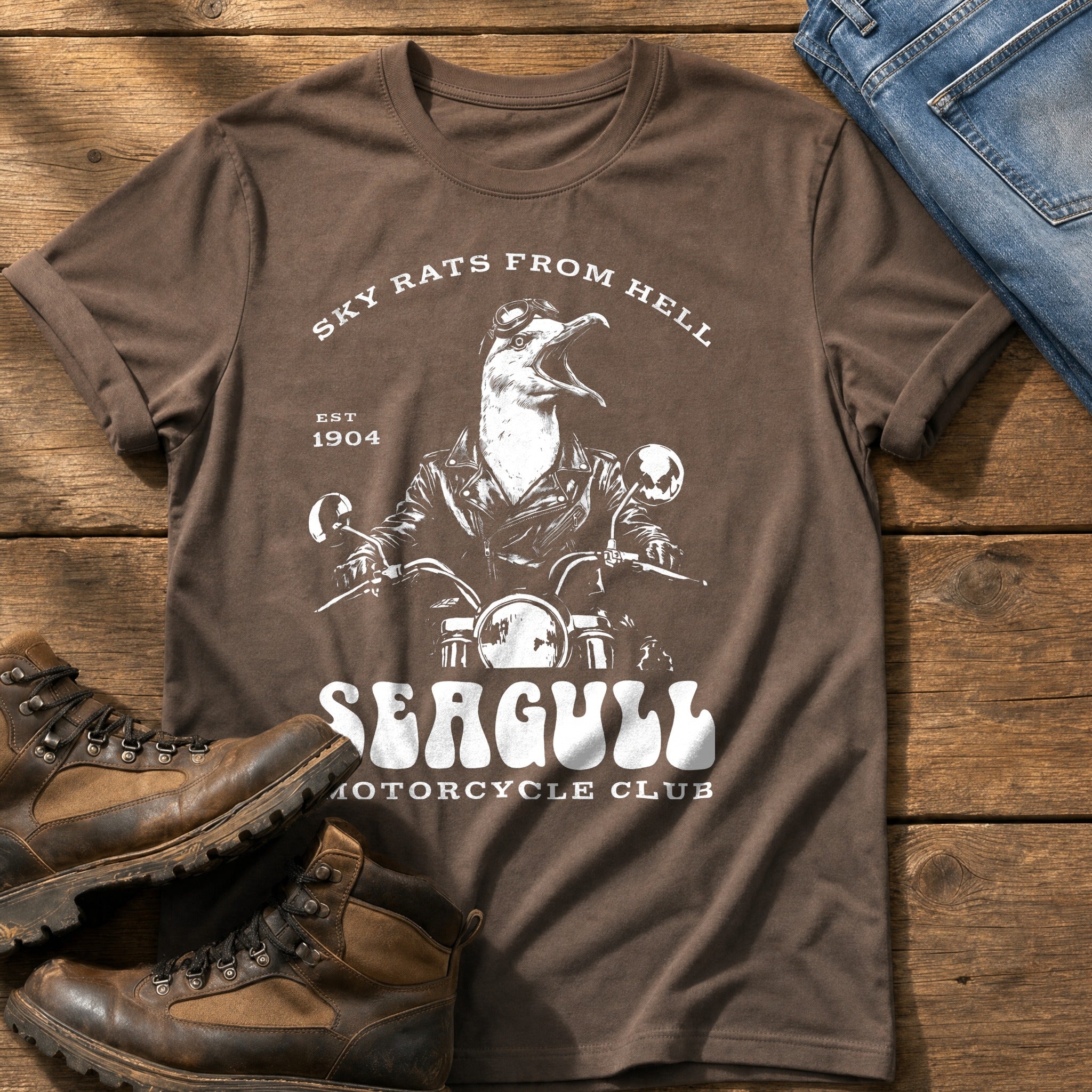 Screaming Gull — Espresso Comfort Colors tee