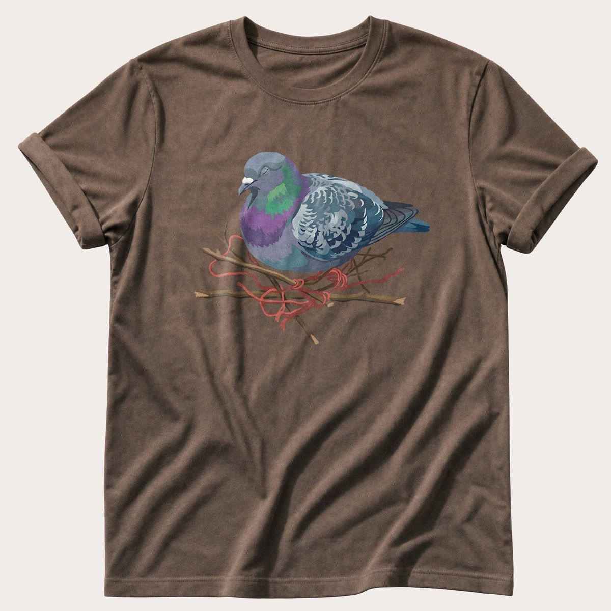 Sleeping Pigeon — Espresso Comfort Colors tee
