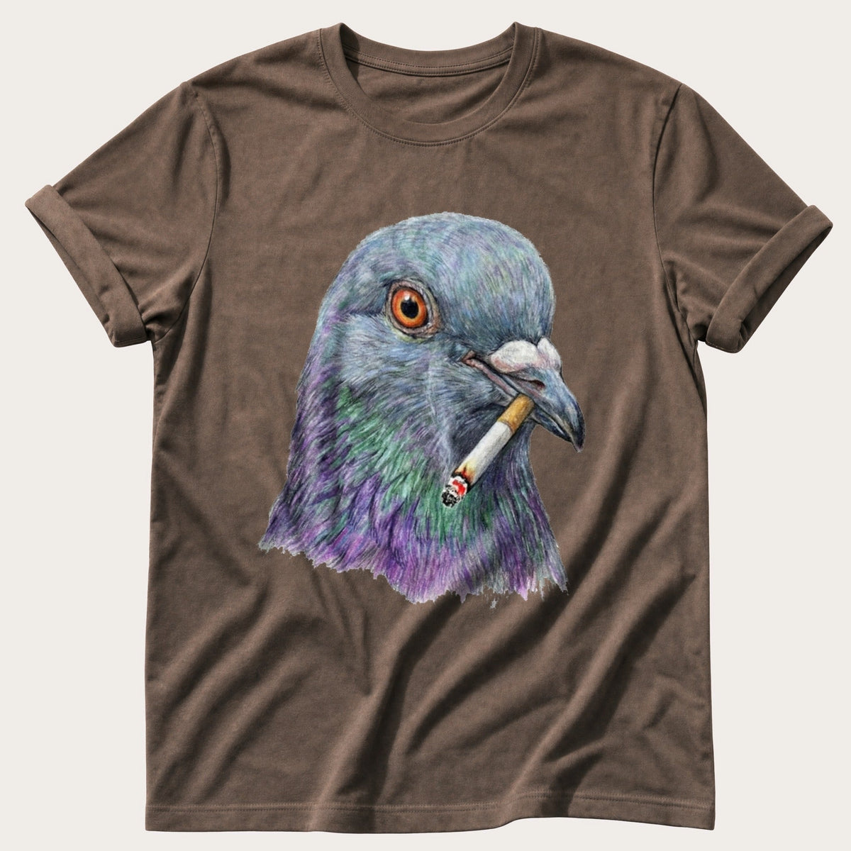 Smoking Pigeon 22 — Espresso Comfort Colors tee