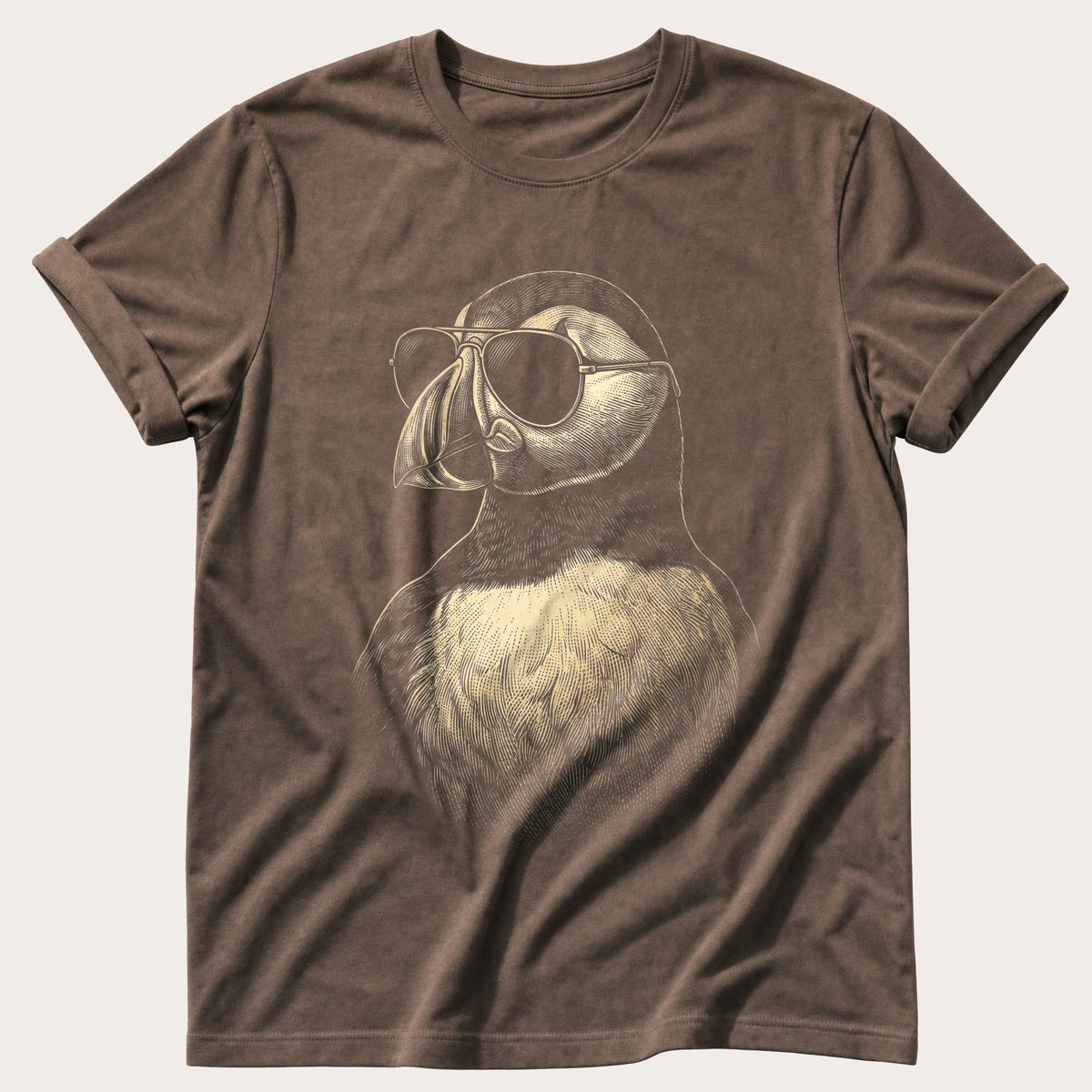 Sunglass Puffin 5 — Espresso Comfort Colors tee