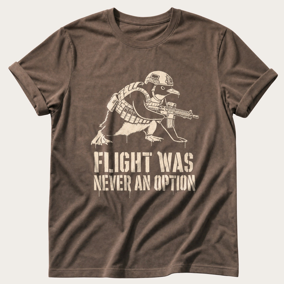 Tactical Penguin — Espresso Comfort Colors tee