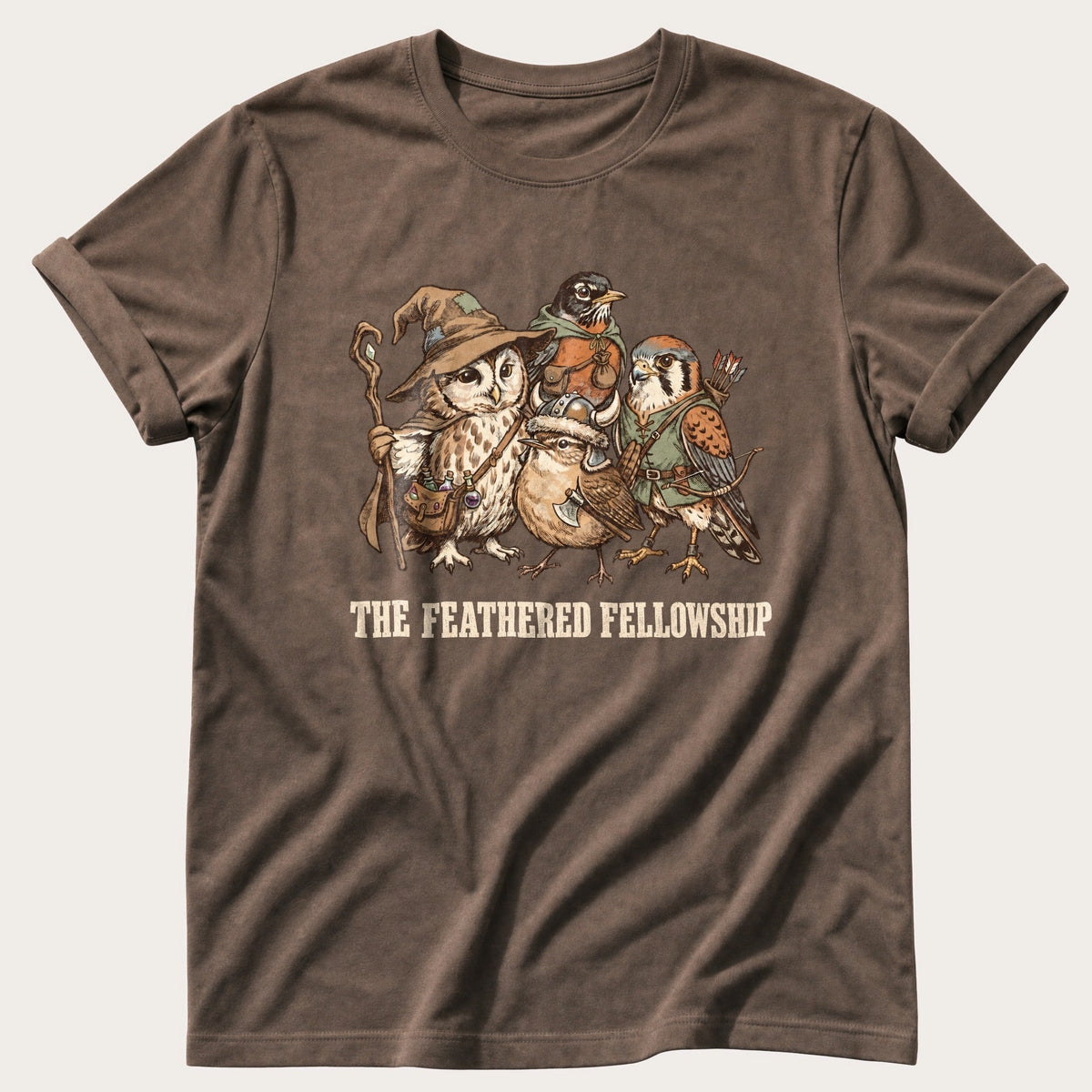 The Feathered Fellowship — Espresso Comfort Colors tee