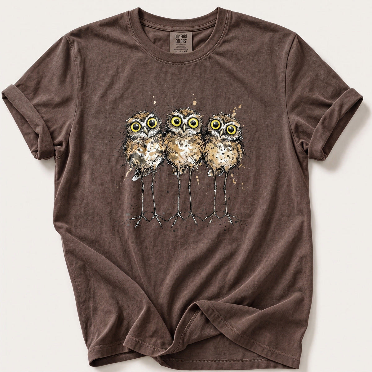 The Owl Committee — Espresso Comfort Colors tee