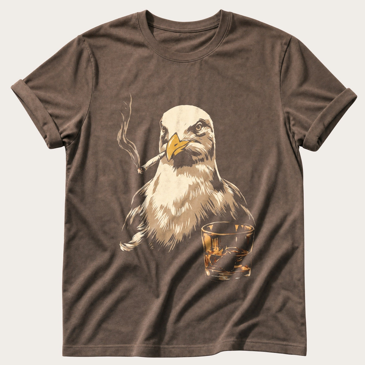 Whisky-Faced Gull — Espresso Comfort Colors tee